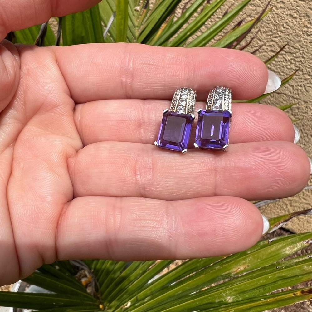 Elegant Sterling Silver & Amethyst Earrings